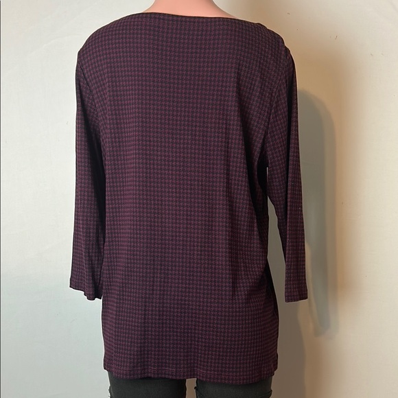 Chico's Women’s T- Shirt Plaid 100%Cotton 3/4 Sleeves Size 3(XL) - Picture 6 of 8